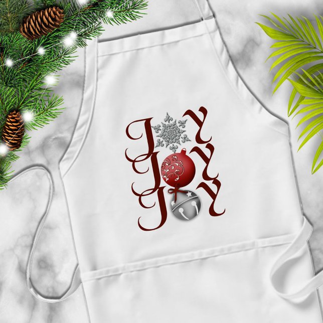 Red Silver Christmas Joy Schürze (Von Creator hochgeladen)
