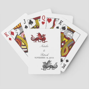 Red Silver Dragon Wedding Cards Spielkarten