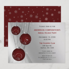 Red Silver Festivals Feiertag Einladung