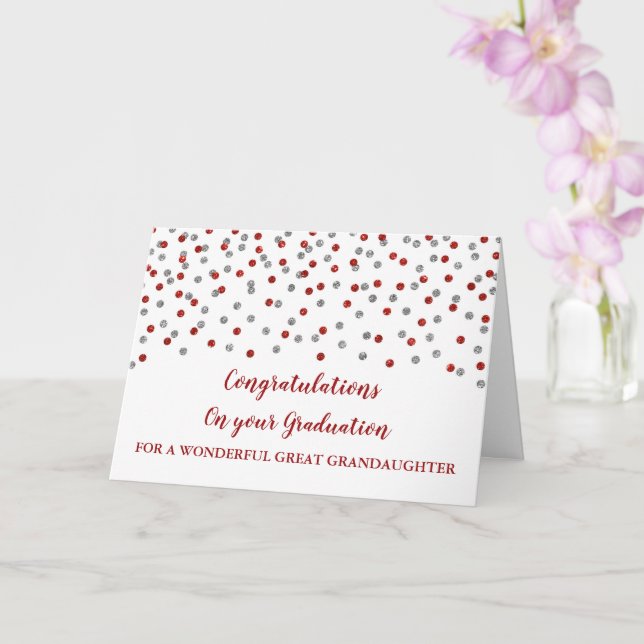 Red Silver Great Grandtochter Abschluss Karte (Orchidee)