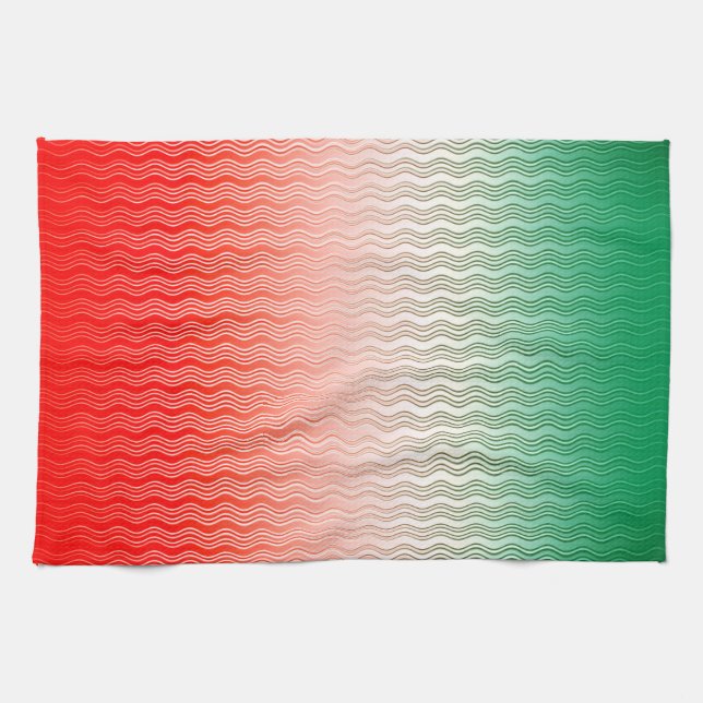Red Silver Green Geschirrtuch (Horizontal)