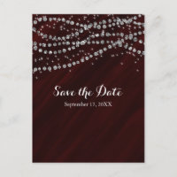 Red & Silver Imitate Diamond Blende Save the Date