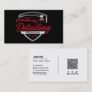 Red & Silver Premium Auto Car Detection Body Shop Visitenkarte