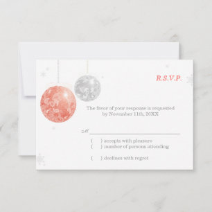 Red Silver White Christmas RSVP