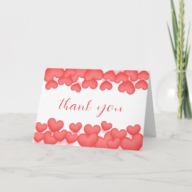 Red Simple A Little Sweetheart Baby Dusche Dankeskarte (Vorderseite)