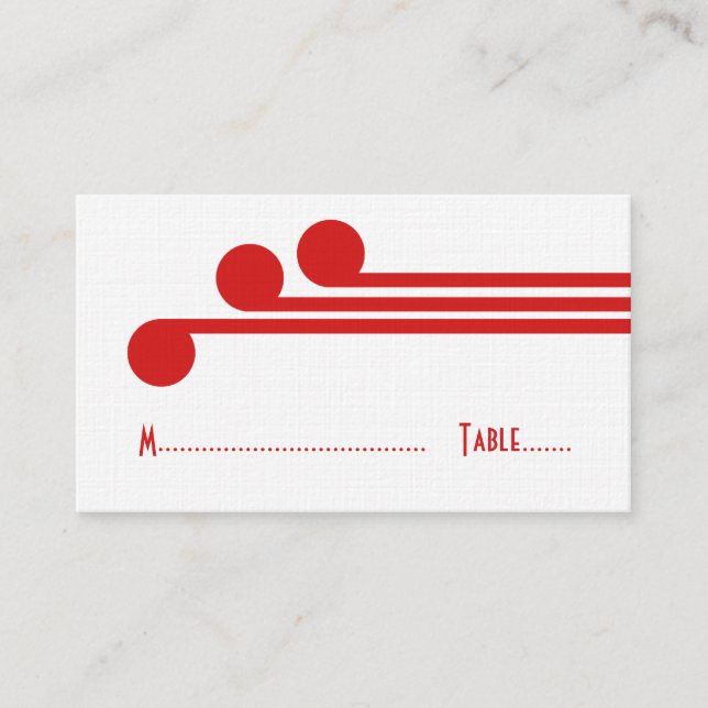 Red Simple Deko Chic Platzkarte (Vorderseite)