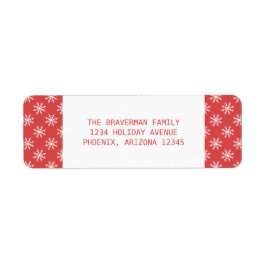 Red Simple Snowflake Holiday Address Labels