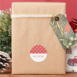 Red Simple Snowflake Holiday Stickers