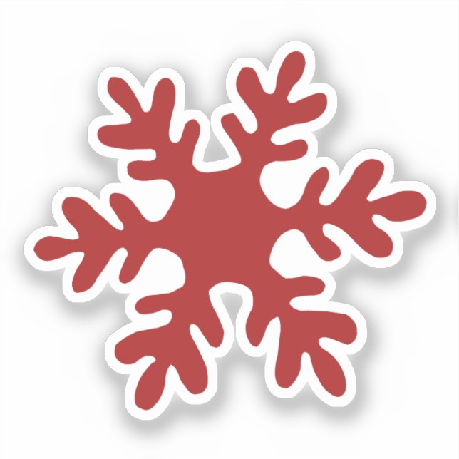 Red Simple Snowflakes Weihnachten Aufkleber (Vorderseite)