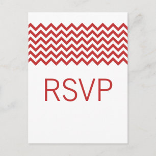 Red Simple Zickzack UAWG Postcard Einladungspostkarte