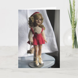 Red Skater Doll 1 Grußkarte - Leere Feiertagskarte