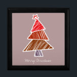 Red Sketchy Christmas Tree Geschenkboxen<br><div class="desc">Niedliche,  farbenfrohe Weihnachtsbaumstruktur. Perfektes Weihnachtsgeschenk.</div>