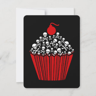 +{ Red Skull Cupcake }+ Einladung