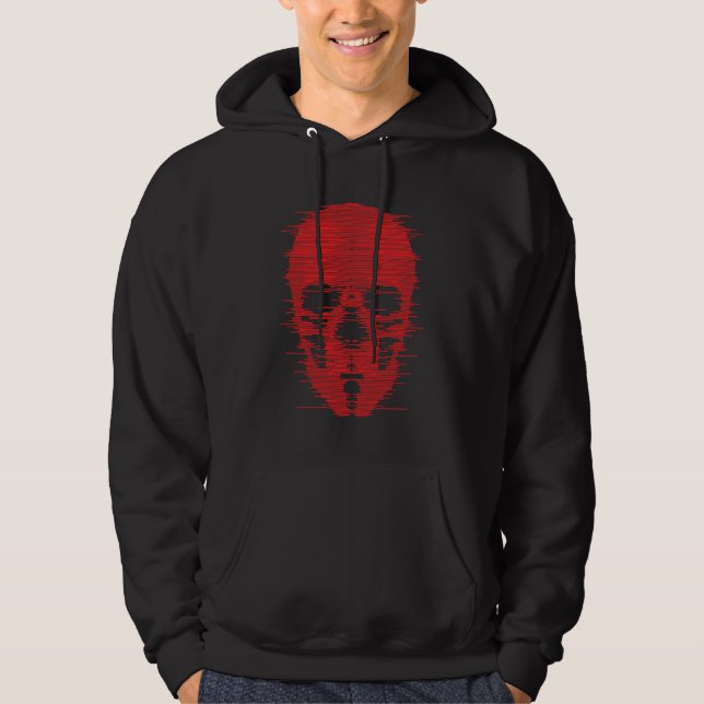 Red Skull Glitch Art Hoodie (Vorderseite)