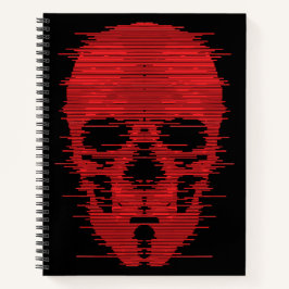 Red Skull Glitch Art Notizbuch