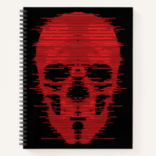 Red Skull Glitch Art Notizbuch