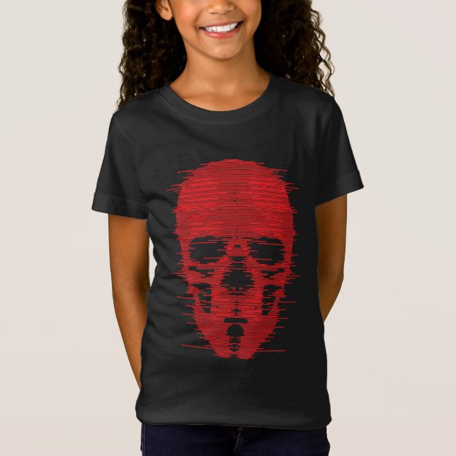 Red Skull Glitch Art T-Shirt (Vorderseite)