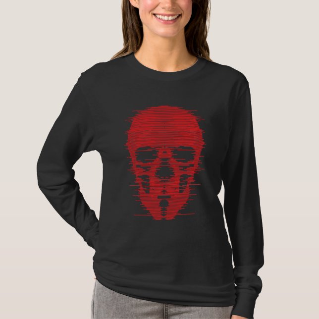Red Skull Glitch Art T-Shirt (Vorderseite)