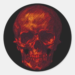 Red Skull Runder Aufkleber