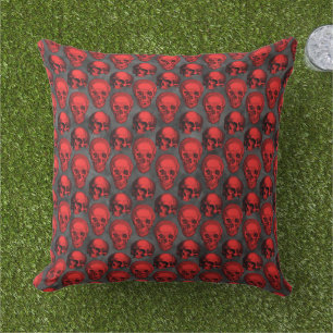 Red Skulls and Sunflower Series Design 1 Kissen