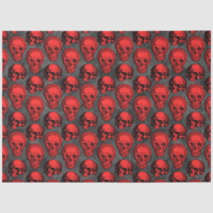 Red Skulls and Sunflower Series Design 1 Seidenpapier