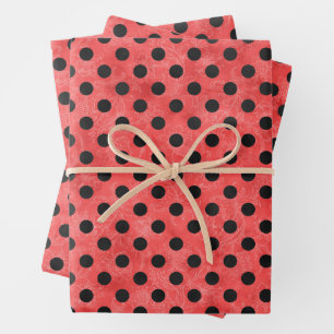 Red Skulls and Sunflower Series Design 4 Geschenkpapier Set