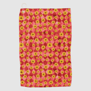 Red Skulls and Sunflower Series Design 9 Golfhandtuch