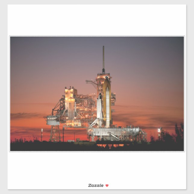 Red Sky for Space Shuttle Atlantis Start Aufkleber (Blatt)
