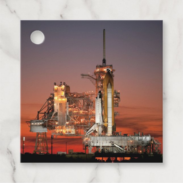 Red Sky for Space Shuttle Atlantis Start Geschenkanhänger (Vorderseite)