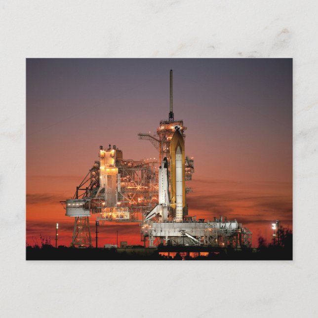 Red Sky for Space Shuttle Atlantis Start Postkarte (Vorderseite)
