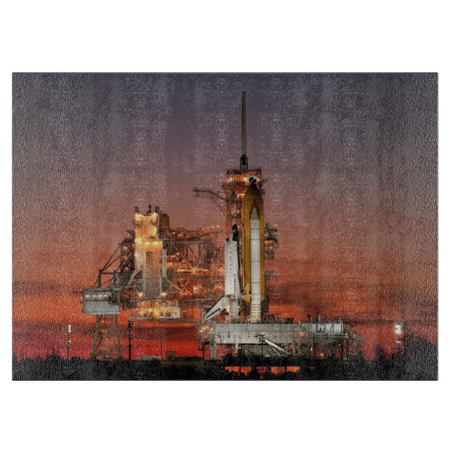 Red Sky for Space Shuttle Atlantis Start Schneidebrett (Vorderseite)