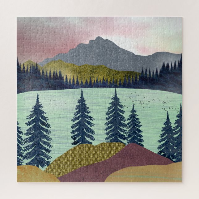 Red Sky Lake Landschaft (Vertikal)