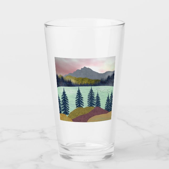 Red Sky Lake Landschaft Glas (Vorderseite)