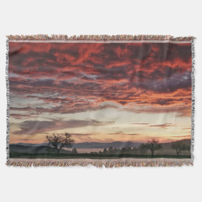 Red Sky Schöne Landschaft Decke (Vorderseite)