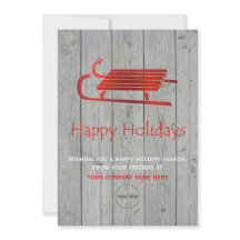 Red Sled Rustico Corporate Weihnachtskarte