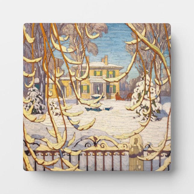 Red Sleigh House, Winter | Lawren Harris | Fotoplatte (Vorderseite)