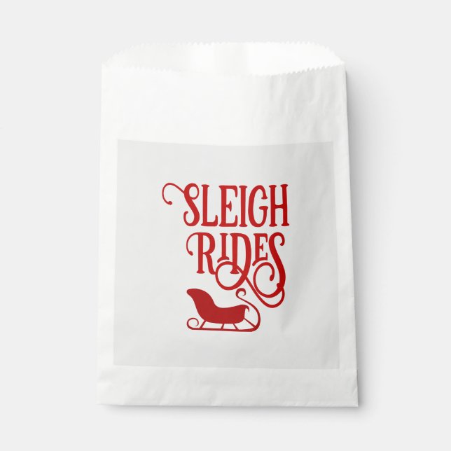 Red Sleigh Rides Holiday Geschenktütchen (Vorderseite)