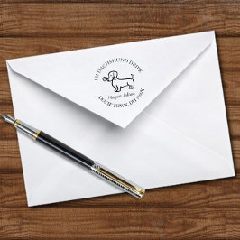 Red Smooth Dackel Cartoon Rücksendeadresse Permastempel