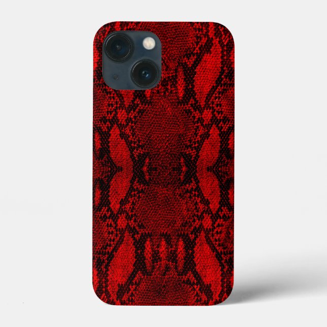 Red Snake Skin Print Case-Mate iPhone Hülle (Rückseite)