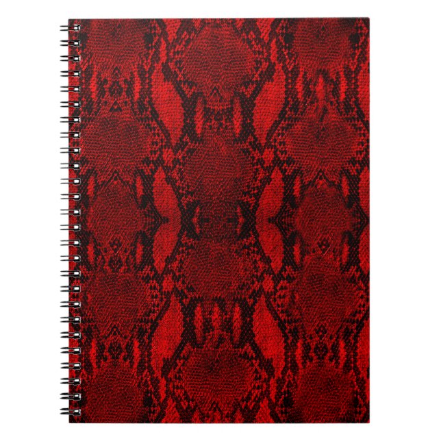 Red Snake Skin Print Foto Notebook Notizblock (Vorderseite)