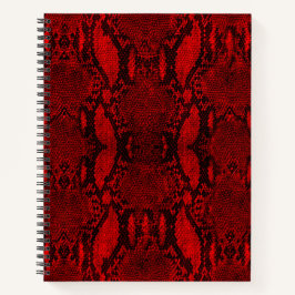 Red Snake Skin Print Spiral Notebook Notizbuch