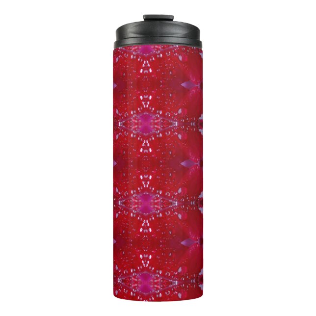 Red Snapdragon Ikat auch Thermosbecher (Vorderseite)