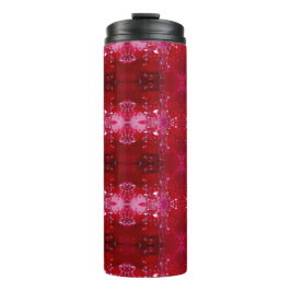Red Snapdragon Ikat Thermosbecher