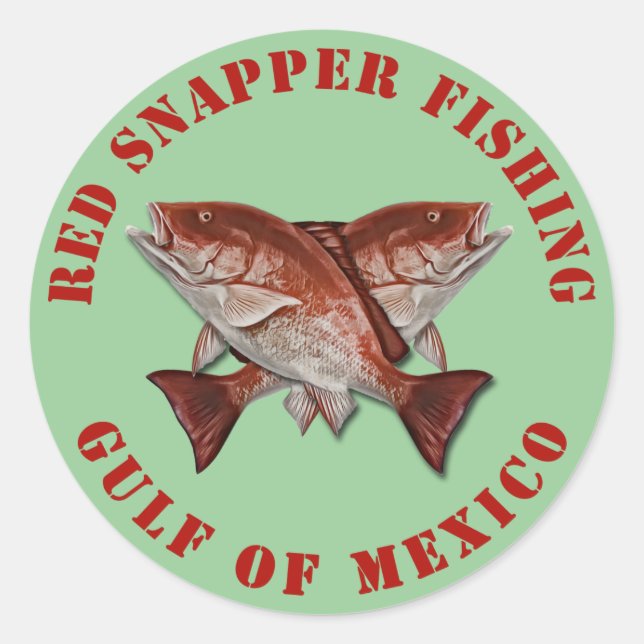 Red Snapper Fishing Golf von Mexiko Runder Aufkleber (Vorderseite)