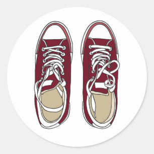 Red Sneakers Runder Aufkleber