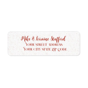 Red Snow auf White Leinwände Return Address Label
