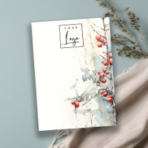 Red Snow Winter Berries Logo Blank Jewelry Holder