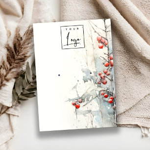 Red Snow Winter Berries Logo Ohrwurfhalter Visitenkarte