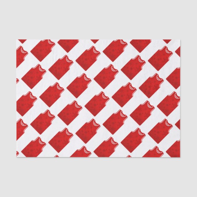 Red Snowflake Basketball Jersey Seidenpapier (Vorderseite)