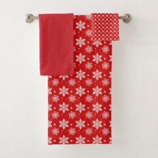 Red Snowflake Bath Handtuch Set
